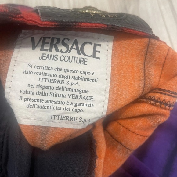 VTG Versace Jeans Couture Women’s Jeans Striped Pants Sz 28 Sz 42 Italy rare - Picture 10 of 14
